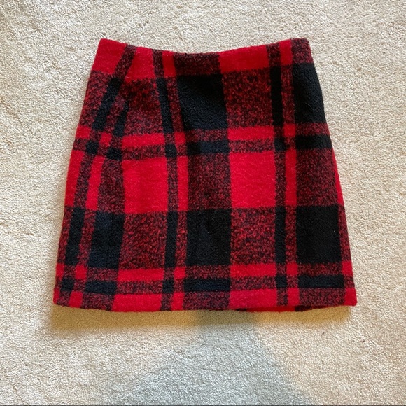 ASOS Red and Black Buffalo Check Plaid Skirt | Size US 4 | NWT - Picture 3 of 7
